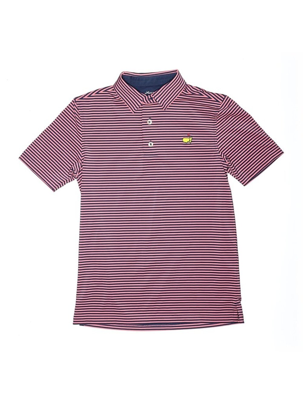 Masters Golf Tournament Polo Shirt Boys Medium 8/10 Pink Stripe blue navy